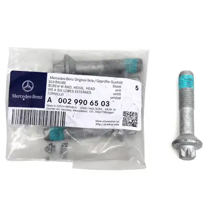 5x ORIGINAL Mercedes-Benz Schraube f&uuml;r Radnabe Radlager vorne 0029906503