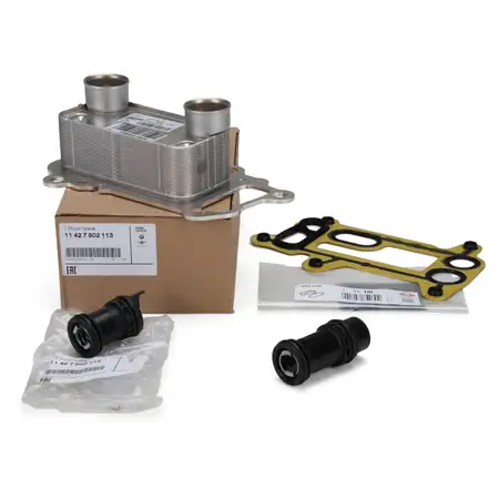 ORIGINAL BMW &Ouml;lk&uuml;hler + Dichtung + Rohrstutzen 1er E81-E88 3er E90 5er E60 X1 X3