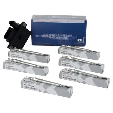 ORIGINAL BMW Gl&uuml;hkerzen 12230035934 + BERU Steuerger&auml;t GSE108 6-Zylinder