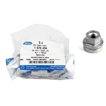 5x ORIGINAL Ford Radmutter Stahlfelge Alufelge M14x2,0mm TRANSIT 00-2014 1576434