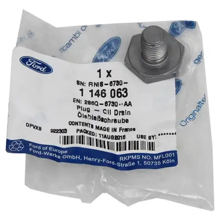 2x ORIGINAL Ford &Ouml;lablassschraube Verschlussschraube &Ouml;lwanne M10x1,25mm 1146063