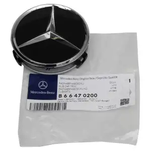 ORIGINAL Mercedes Nabendeckel Felgendeckel &Oslash; 75 mm SCHWARZ 66470200 (1 St&uuml;ck)