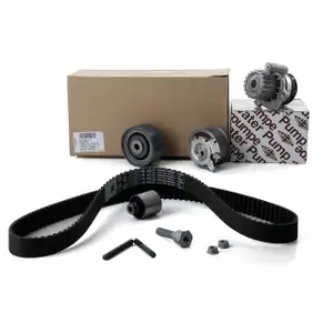 ORIGINAL VW Zahnriemensatz 03G198119C + GEBA Wasserpumpe 038121011JX 2.0TDI 16V