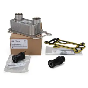 ORIGINAL BMW &Ouml;lk&uuml;hler + Dichtung + Rohrstutzen 1er E81-E88 3er E90 5er E60 X1 X3