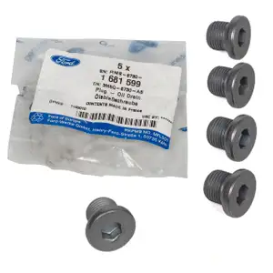 5x ORIGINAL Ford &Ouml;lablassschraube Verschlussschraube &Ouml;lwanne M14x1,25mm 1681599