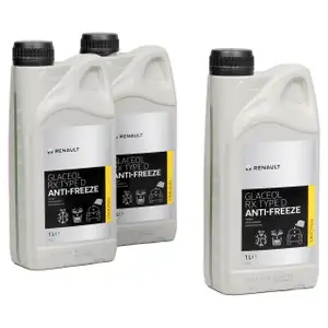 3x 1 Liter ORIGINAL Renault Frostschutz K&uuml;hlerfrostschutz Glaceol RX Type D GR&Uuml;N