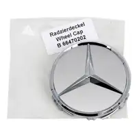 ORIGINAL Mercedes Nabendeckel Felgendeckel &Oslash; 75 mm SILBER (1 St&uuml;ck) 166470202