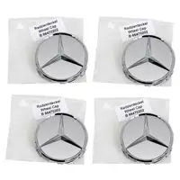 4x ORIGINAL Mercedes Nabendeckel Nabenkappe Felgendeckel &Oslash; 75 mm SILBER 66470202