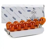 10x ORIGINAL Ford Halogenlampe Gl&uuml;hlampe PY21W 12V 21W BAU15s ORANGE 2080249