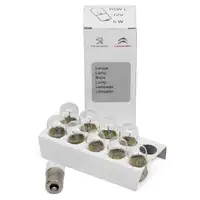 10x ORIGINAL Citroen Peugeot Halogenlampe Gl&uuml;hlampe 12V 5W R5W BA15s 6216.C2